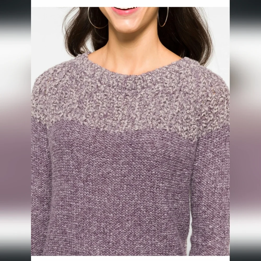 🎉 HP 🎉 Like New 💜 Fate, contrast Long sleeve crewneck sweater 💜 Wmn Medium - Picture 3 of 11